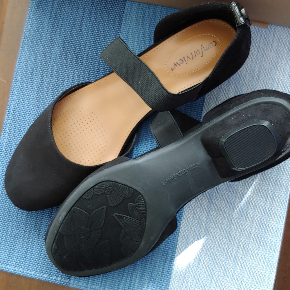 Comfortview Black Low heel Dress Shoes